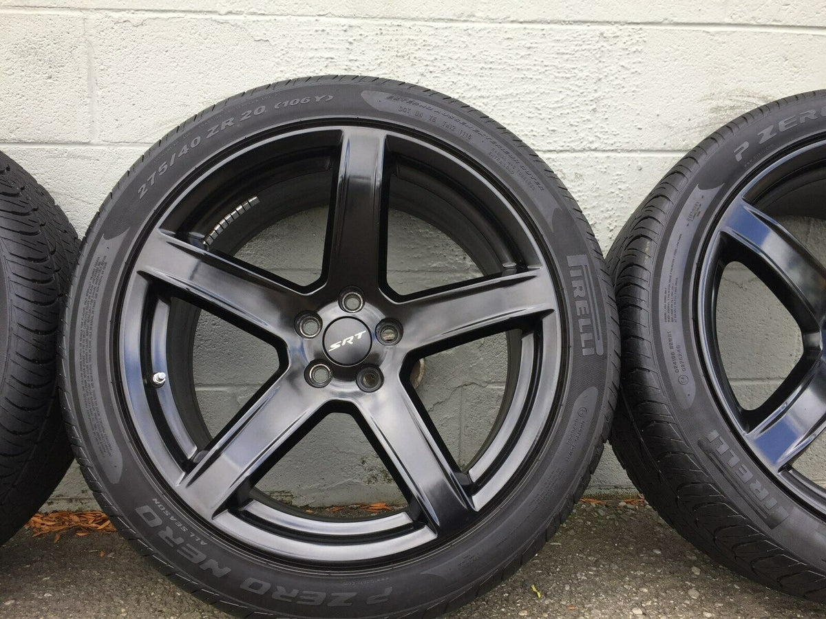 20” SRT Hellcat OEM 5-Spoke Wheels & Tires – Matte Black