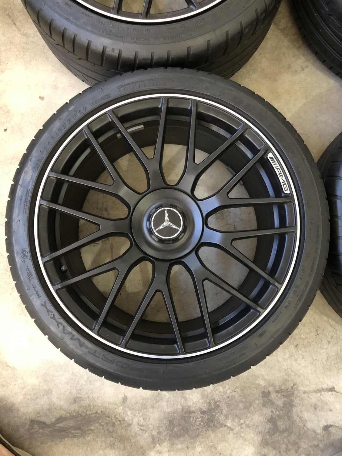 OEM 19” Mercedes-Benz C63 AMG Wheels & Tires – Matte Black